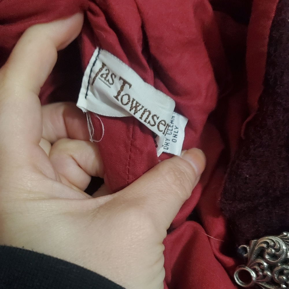 Wool cloak Jas. TOWNSEND. One size burgundy red